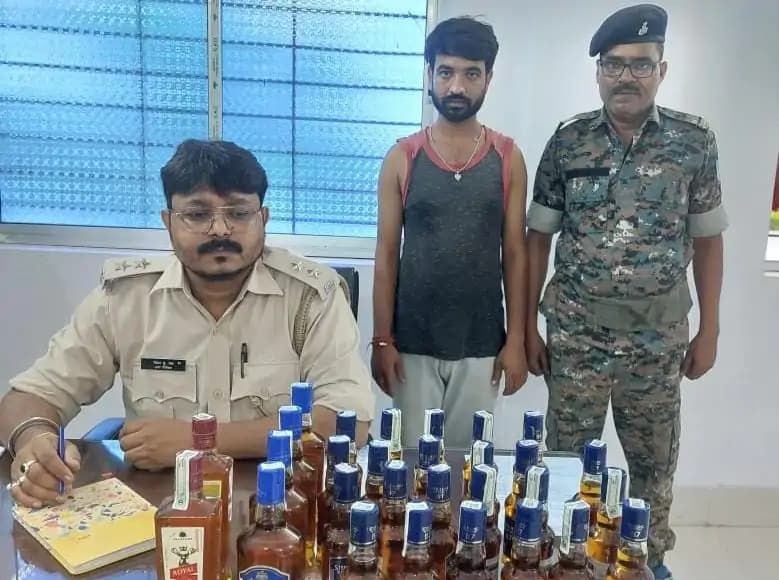 Excise department raids Simlong OP area, 6.39 liters of illegal foreign liquor recovered