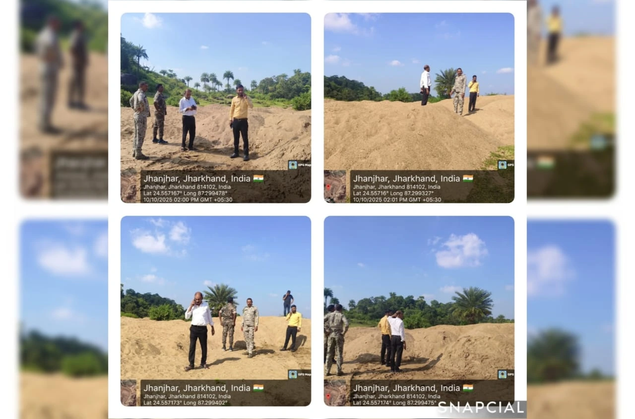 Dumka: Action taken against illegal sand storage, FIR registered against Jhanjhar resident Gopal Sah